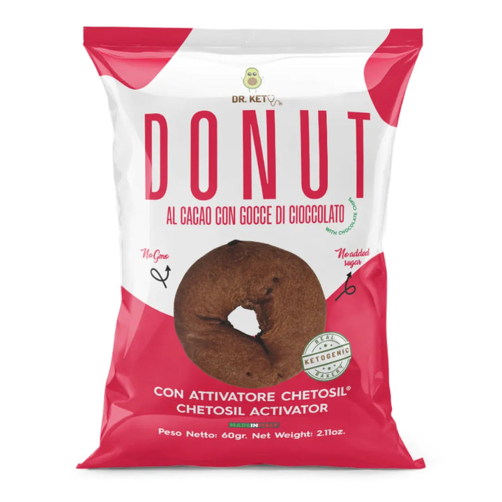 Donut al cacao con gocce di cioccolato 60gr - DR KETO