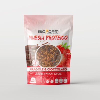 Muesli Proteico Fragole & Cioccolato – BIOFORM SCADENZA:30/12/2024